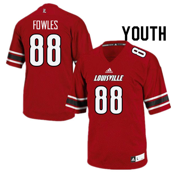 Youth #88 William Fowles Louisville Cardinals College Football Jerseys Stitched Sale-Red